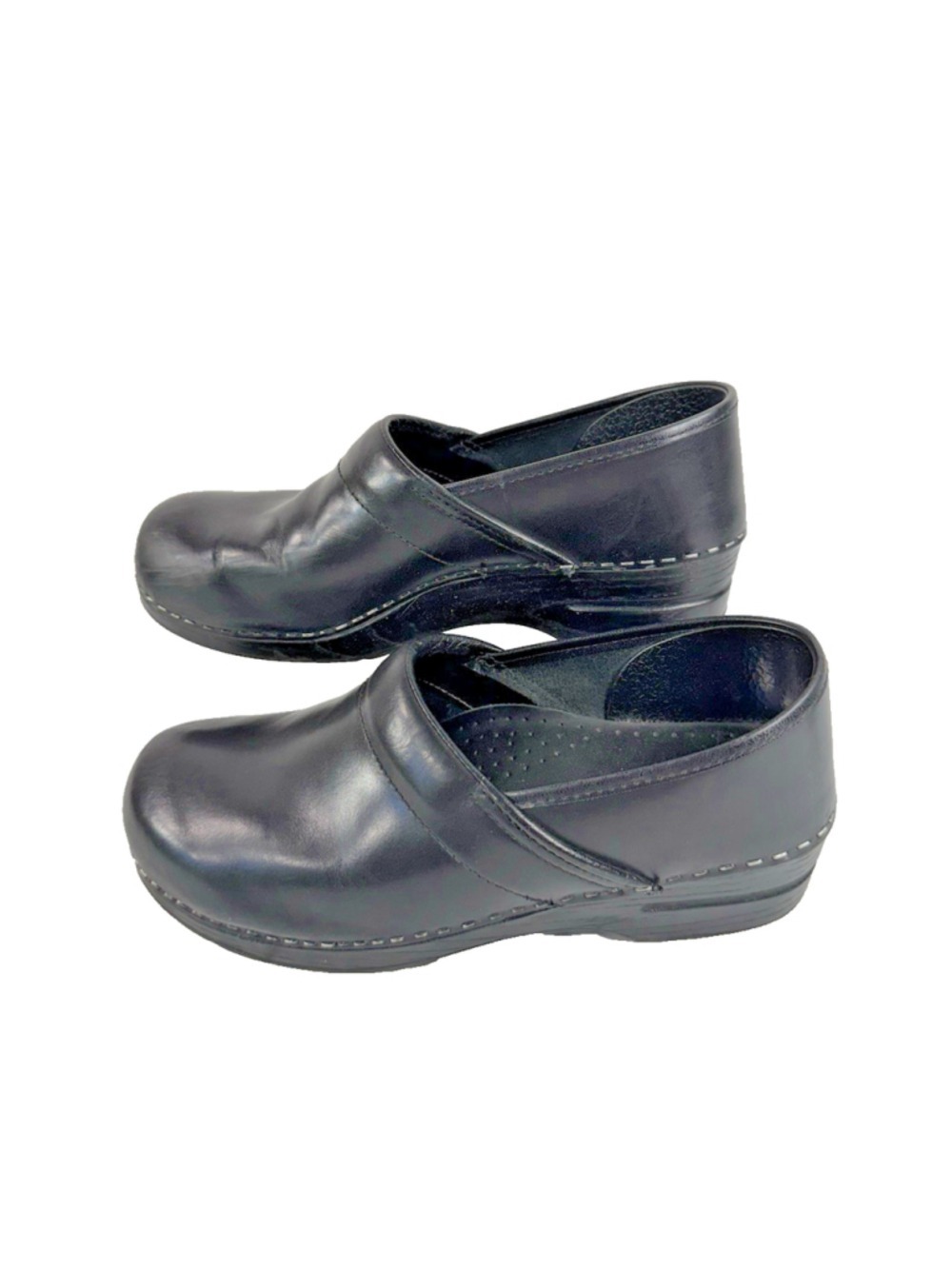 DANSKO Sz 41 Professional Black Leather Nursing Clogs Shoes Polished (10.5-11)